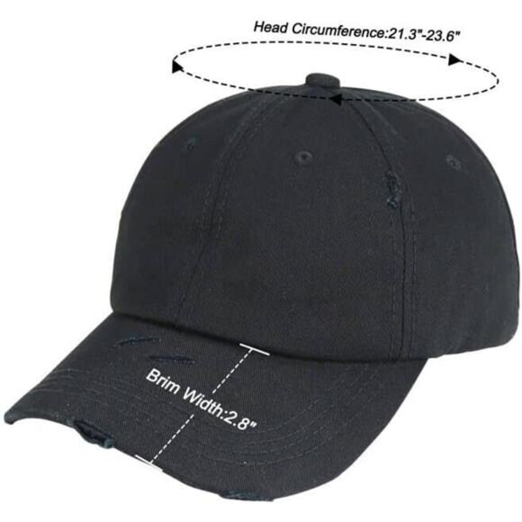Womens Ponytail Baseball Hat Distressed Retro Adjustable Twill Sun Protection Ca - Picture 5 of 8